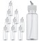 10 Pack Master Airbrush TB-009, 3.4oz Plastic Jar Bottles with 30 Degrees Down Angle Adaptor Lid Assembly, Dual-Action Siphon